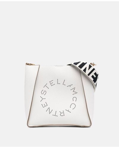 Stella McCartney Stella Logo Grainy Alter Mat Shoulder Bag - White