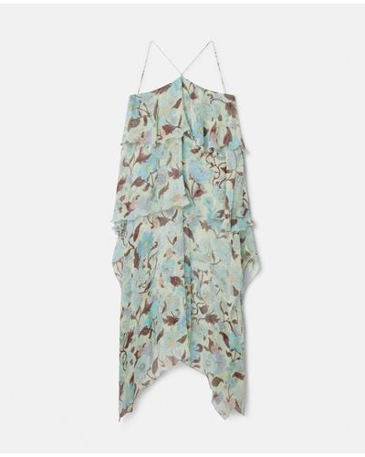 Stella McCartney Lady Garden Print Silk Chiffon Halterneck Dress - Multicolour