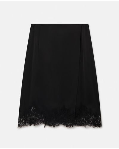 Stella McCartney Guipure Lace Trim Skirt - Black