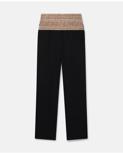 Stella McCartney Crystal-embellished Wool Pants - Black