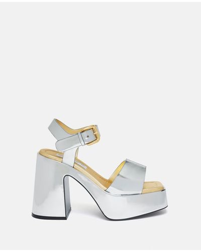 Stella McCartney Skyla Double-chromatic Mirrored Platform Sandals - White