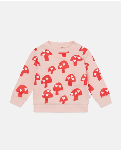 Stella McCartney Cotton Fleece Mushroom Print Sweatshirt - Red