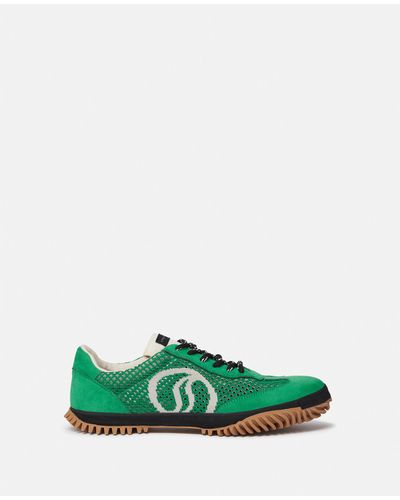 Stella McCartney S-wave Sport Mesh Panelled Sneakers - Green