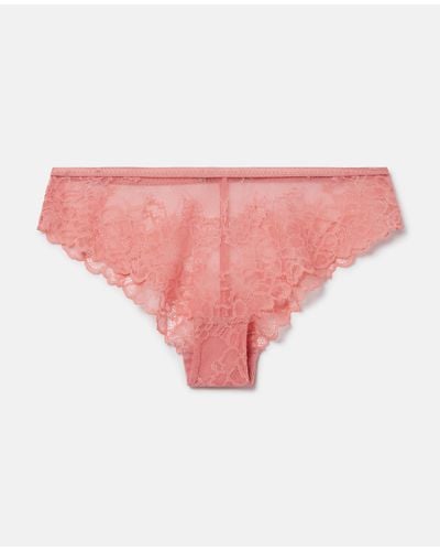 Stella McCartney Silk Trim Lace Briefs, , Blush - Pink
