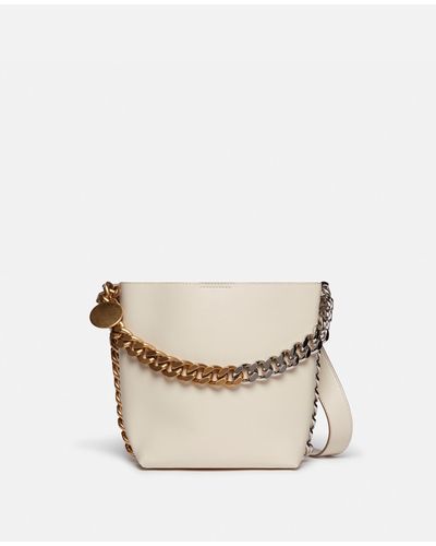 Stella McCartney Frayme Bucket Bag, , Pure - White