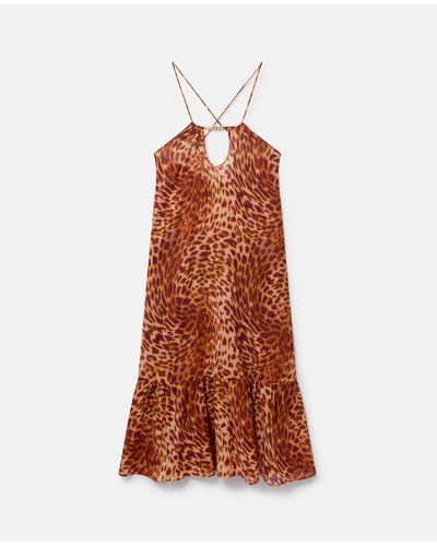 Stella McCartney Blurred Cheetah Print Long Beach Dress - Pink