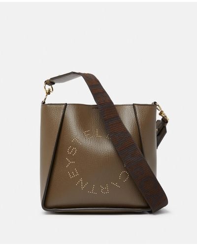 Stella McCartney Logo Crossbody Bag, , Chocolate - Brown