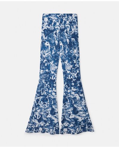 Stella McCartney Animal Forest Print Flared Jeans - Blue
