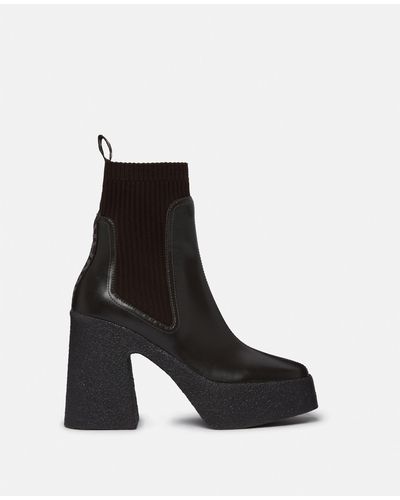 Stella McCartney Skyla Heeled Sock Boots, , Pitch - Black