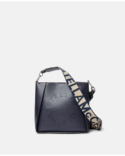 Stella McCartney Logo Grainy Alter Mat Shoulder Bag - Blue