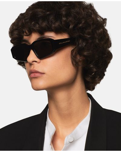 Stella McCartney Abstract Rectangle Sunglasses - Black
