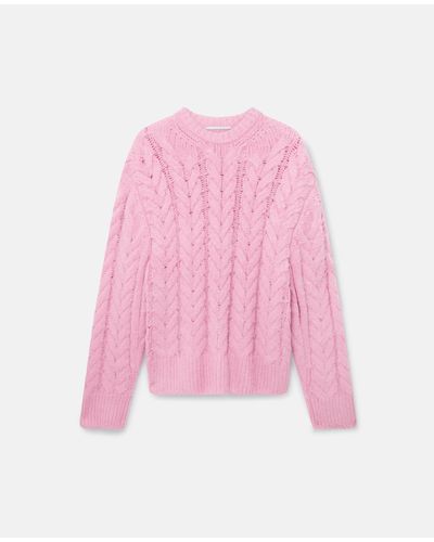 Stella McCartney Cable Knit Cape Sweater - Pink