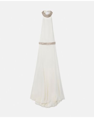 Stella McCartney Crystal Halterneck Bridal Gown - White