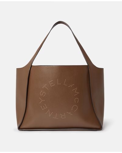 Stella McCartney Logo Large Tote Bag, , Chocolate - Brown