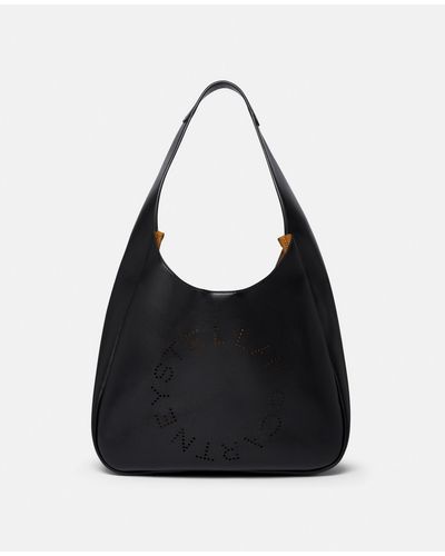 Stella McCartney Logo Slouchy Hobo Tote Bag, , Pitch - Black