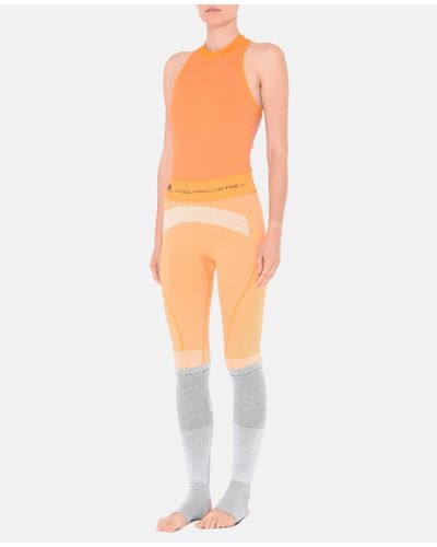 adidas stella mccartney orange leggings