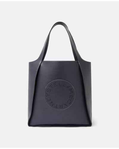 Stella McCartney Logo Square Tote Bag - Blue