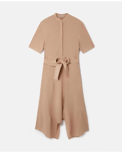 Stella McCartney Silk Crêpe De Chine Shirt Dress - Natural