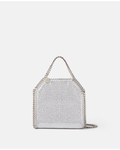 Stella McCartney Falabella Crystal Mesh Mini Tote Bag - White