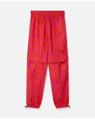 Stella McCartney Truecasuals Leopard Print Woven Trackpants - Red