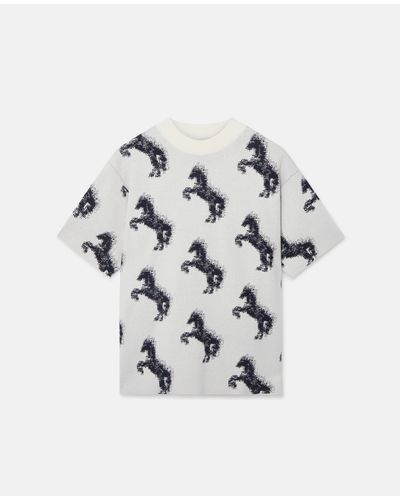 Stella McCartney Pixel Horse Jacquard T-shirt - White