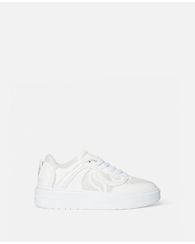 Stella McCartney Lace-up Embossed Logo Sneakers - White