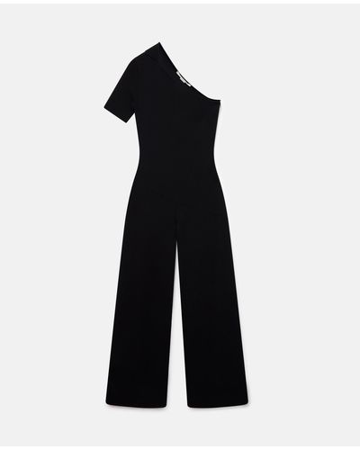 Stella McCartney Compact Knit One-shoulder Jumpsuit - Black