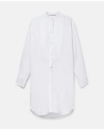 Stella McCartney Grandfather Collar Cotton Midi Dress - White