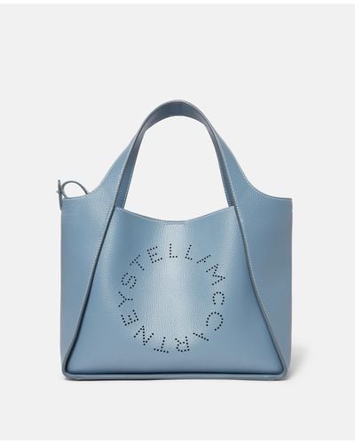 Stella McCartney Logo Grainy Alter Mat Shoulder Bag - Blue