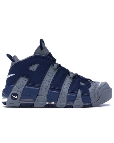 nike uptempo grey and blue