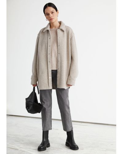 wool blend overshirt women's