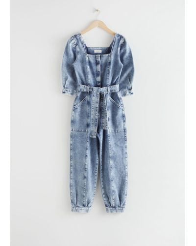 & other stories denim jumpsuit