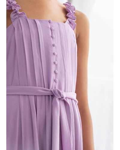 ruffle strap midi dress