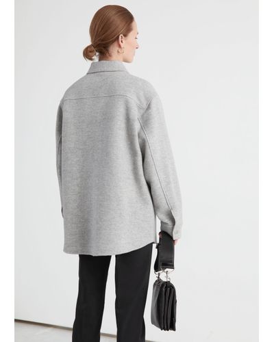 wool blend overshirt women's