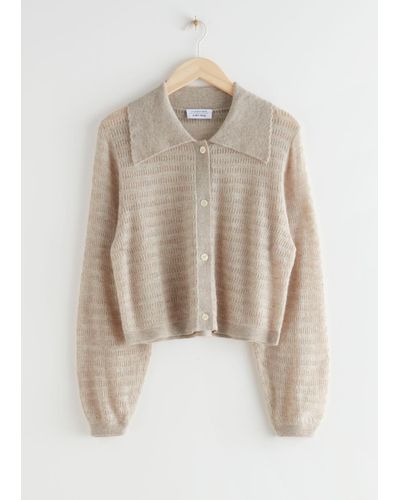 wide collar wool knit sweater