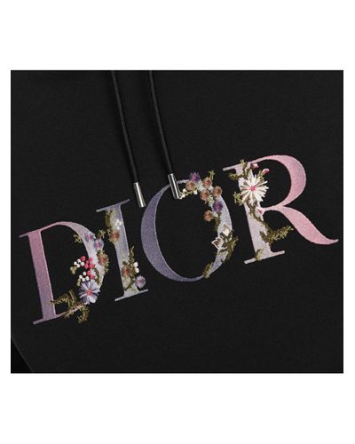 Dior Oversize Dior Flowers Hoody in Black for Men - Lyst