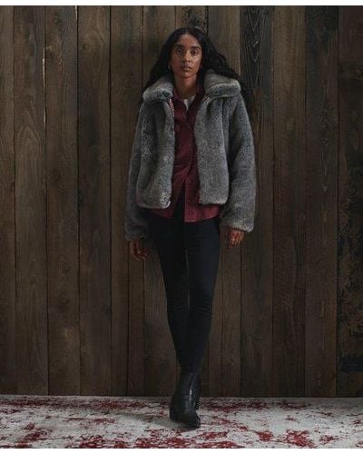 light grey fur jacket