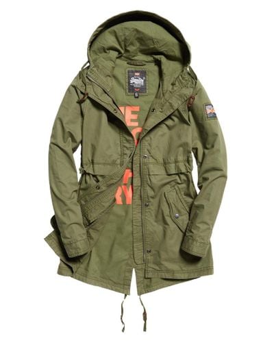 Superdry Classic Rookie Fishtail Parka Jacket in Green - Lyst