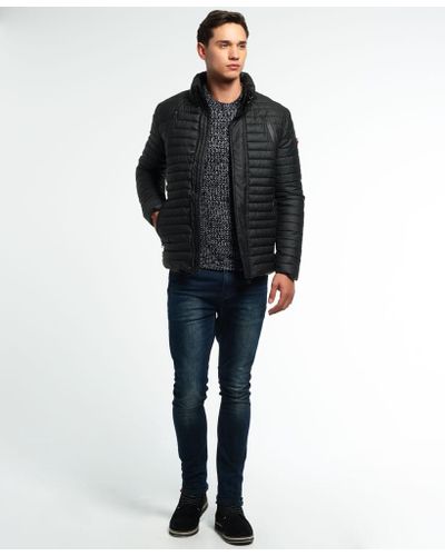 Superdry Fleece Rain Racer Jacket in Black for Men | Lyst