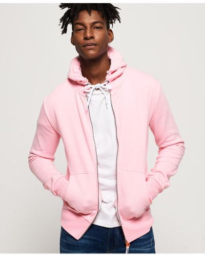 mens pink superdry hoodie