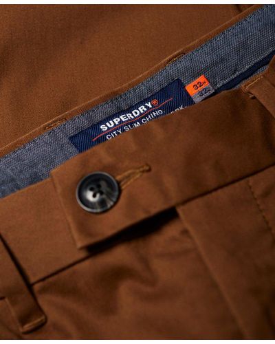 Superdry City Slim Chinos in Brown for Men - Lyst