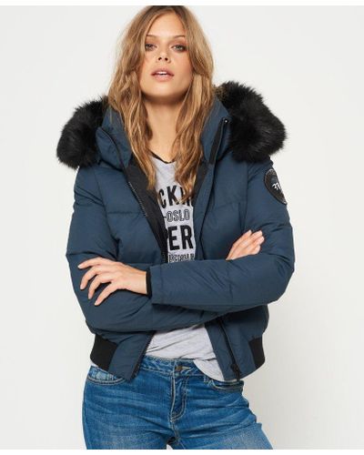 superdry blue jacket womens