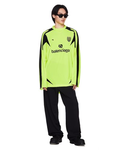 Balenciaga Soccer L/s T-shirt With Logos in Green for Men | Lyst