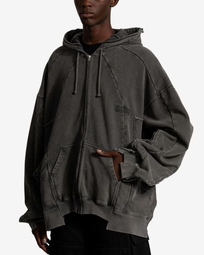 Vetements Deconstructed Zip up Hoodie in Black Lyst