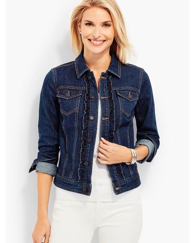 Talbots Ruffled Denim Jacket in Blue 