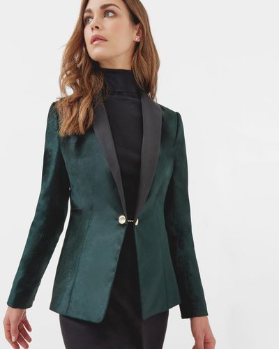 ted baker blue velvet blazer