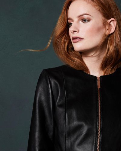 ted baker frill leather jacket