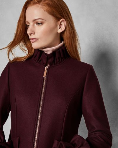 ted baker ruffle coat