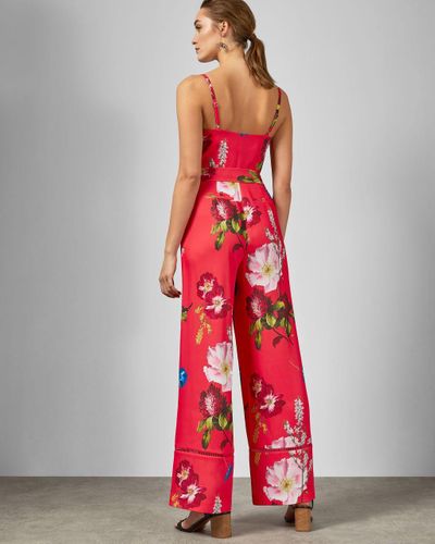 Berry sundae wrap jumpsuit Clearance