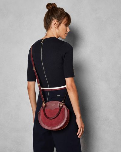 Ted Baker Leather Circular Bag in Dark Red (Red) | Lyst